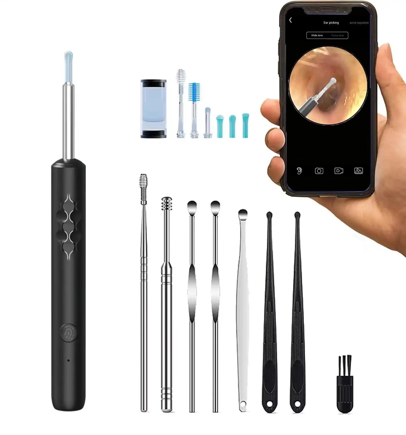 Ear Wax Cleaner Remover with Otoscope Camera Wireless Otoscope Ear Cleaner Ear Wax Removal