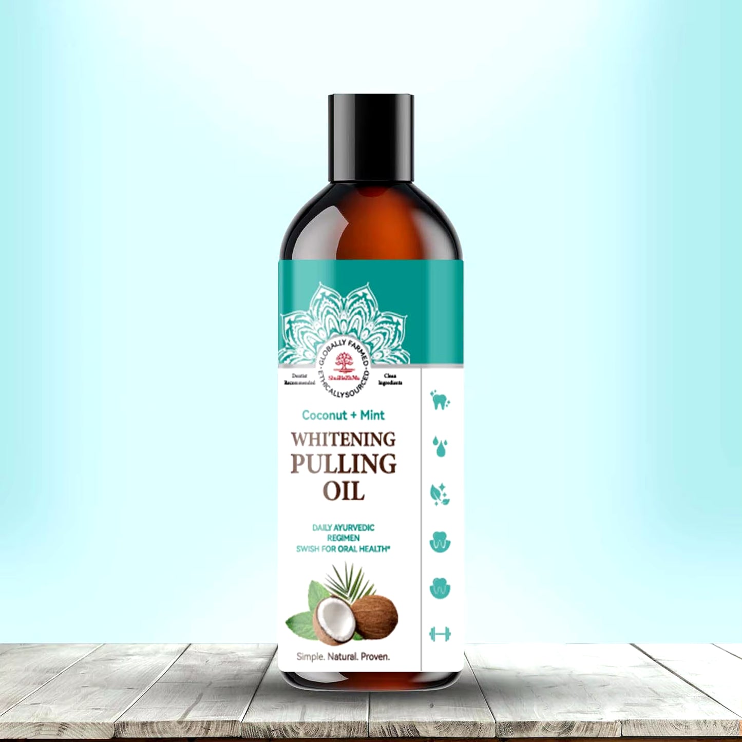 Coconut Oil Pulling Natural Essential Oil Mint Mouthwash Fresh Breath Teeth Whitening Gum Health Oral Care Mouth Wash
