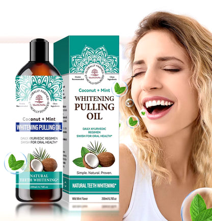 Coconut Oil Pulling Natural Essential Oil Mint Mouthwash Fresh Breath Teeth Whitening Gum Health Oral Care Mouth Wash