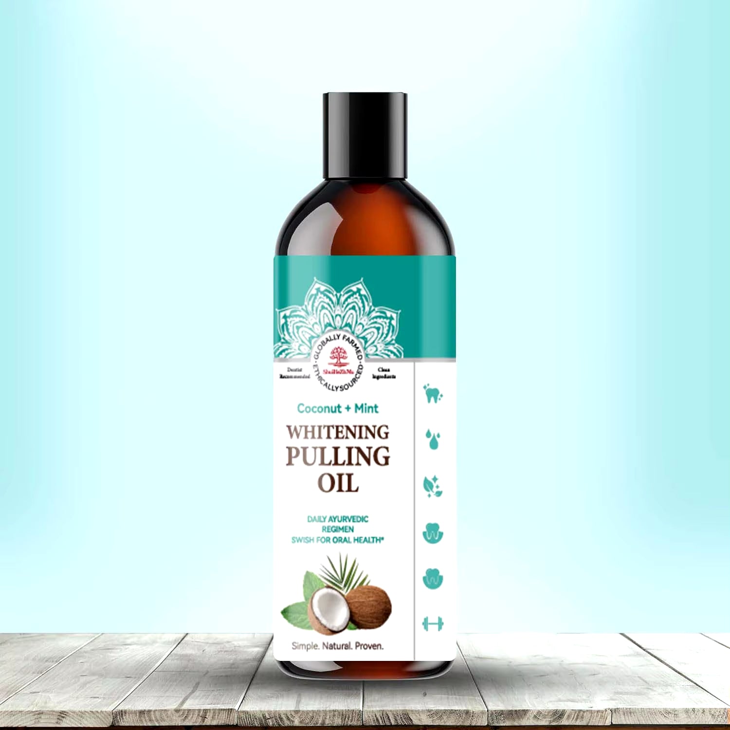 Coconut Oil Pulling Natural Essential Oil Mint Mouthwash Fresh Breath Teeth Whitening Gum Health Oral Care Mouth Wash
